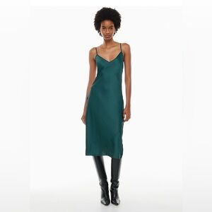 New Aritiza Wilfred Only Slip Satin Midi Dress